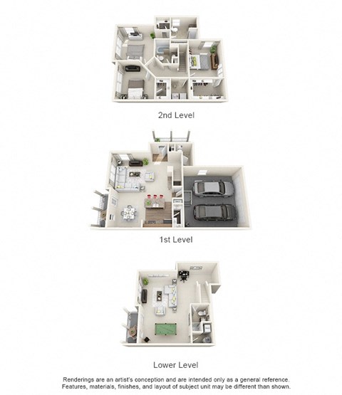 Floor plan for 3 beds, 3.5 baths, 2278 sqft
